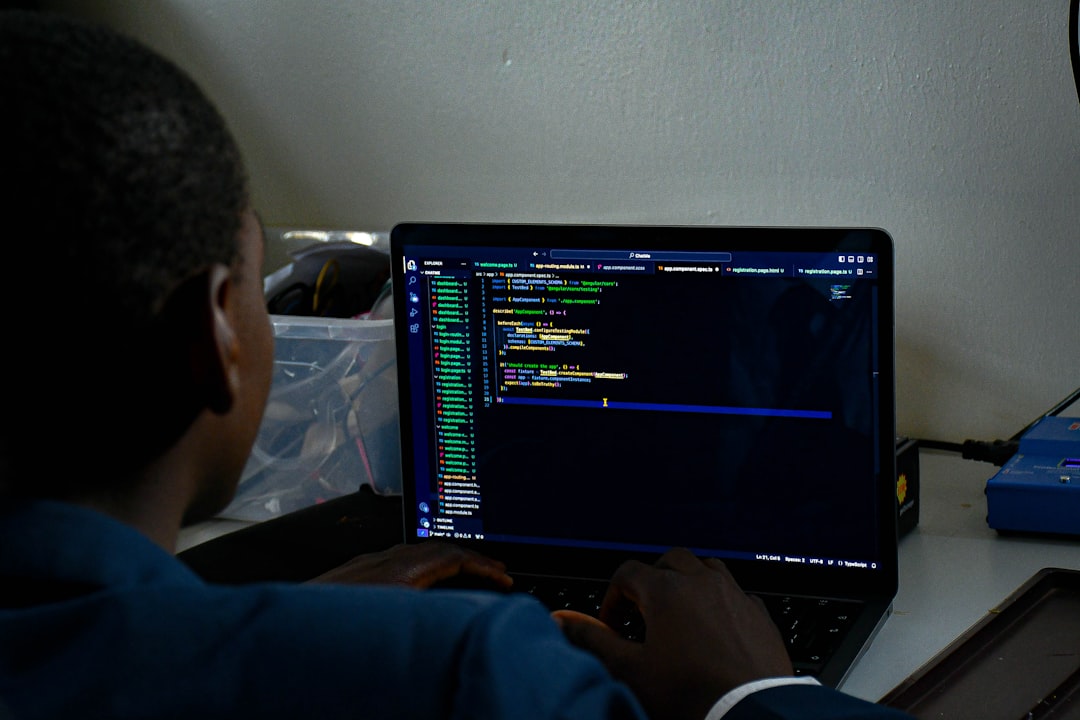 person using AI software person using AI software