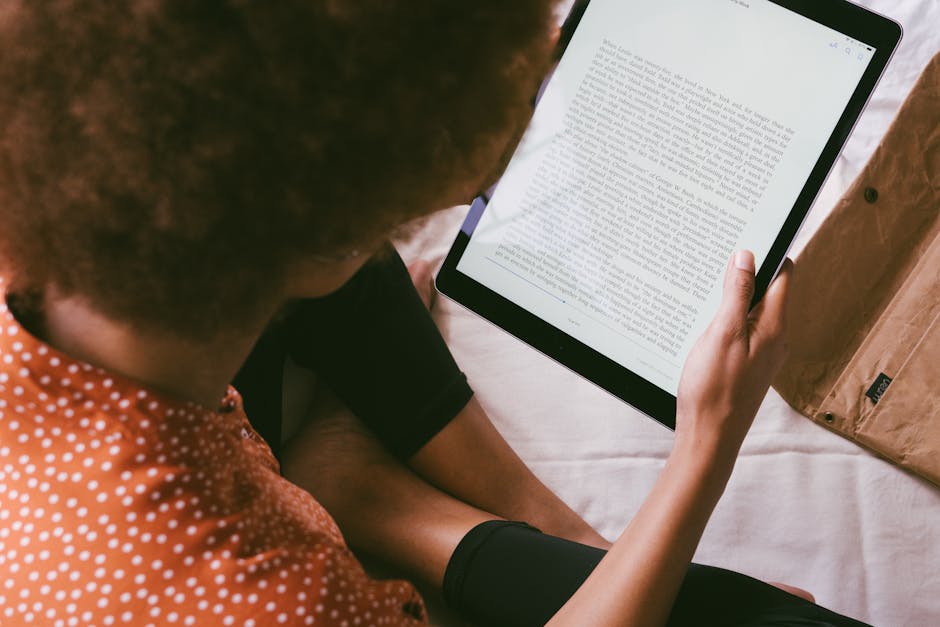 person reading screen person reading screen