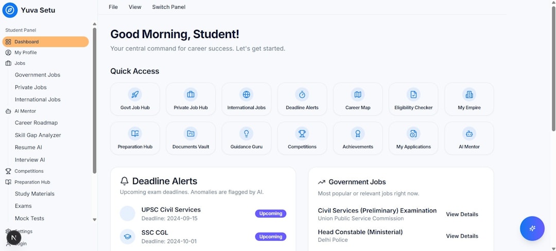 AI planning dashboard