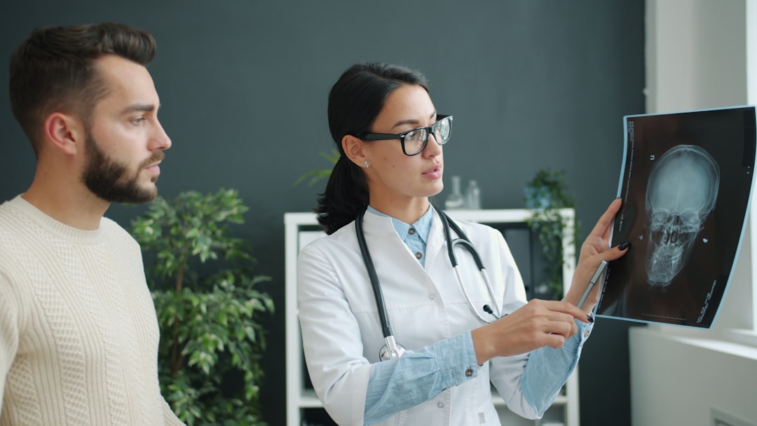 doctor reviewing scans