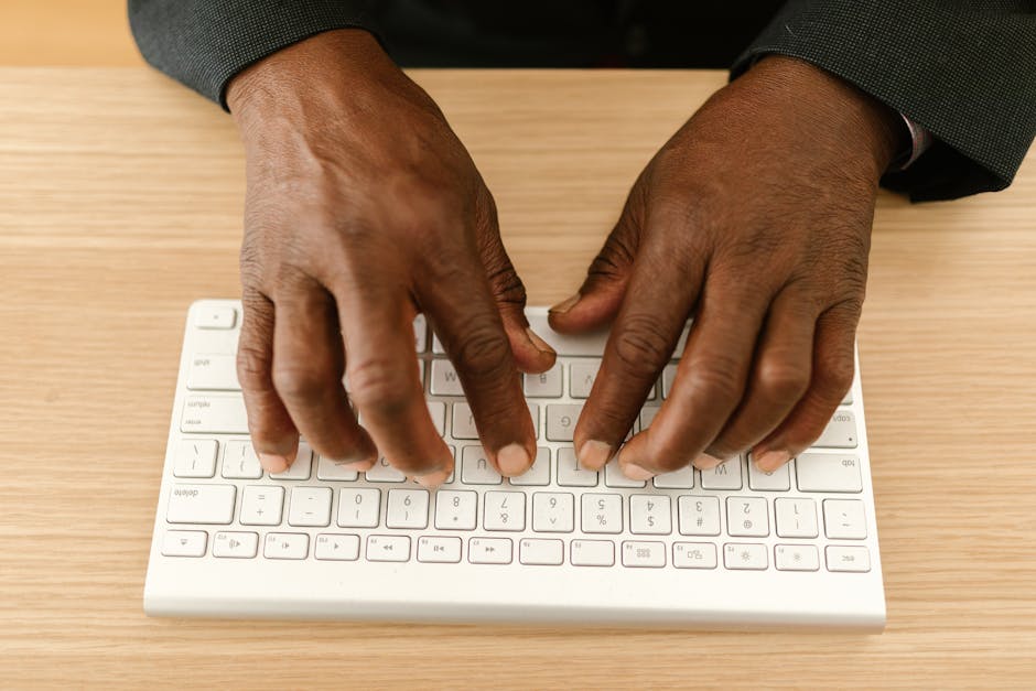 person typing prompt