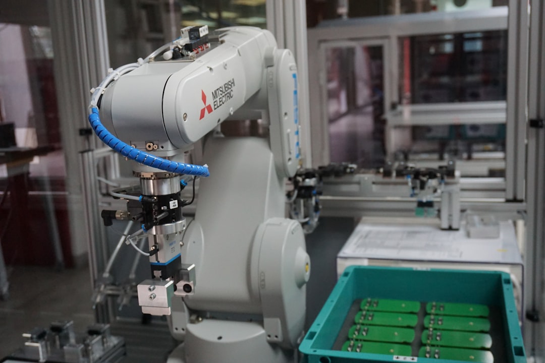 robot inspecting product