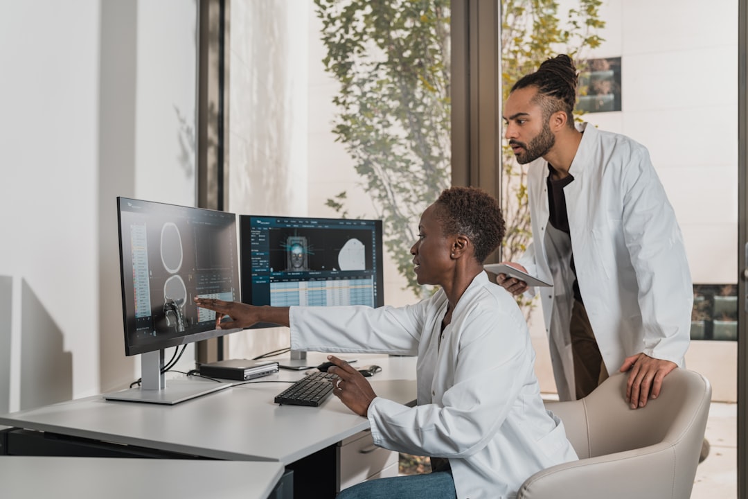 doctor reviewing data